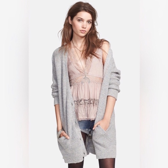 Free People Sweaters - Free People Gray Cloudy Day Cardigan Sweater